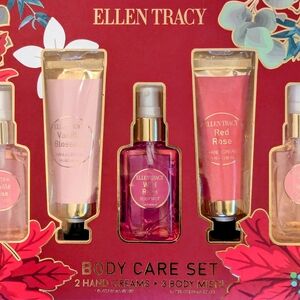 Ellen Tracy Red Floral Hand Cream & Body Mist Gift Set